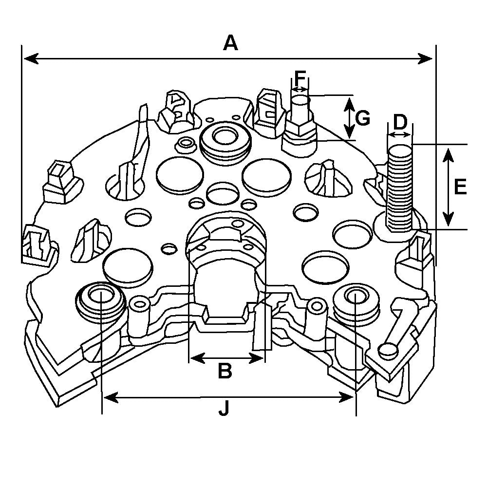 Alternator Rectifier Suits Marelli Denso Vauxhall Vectra Saab Mob Ri-23H