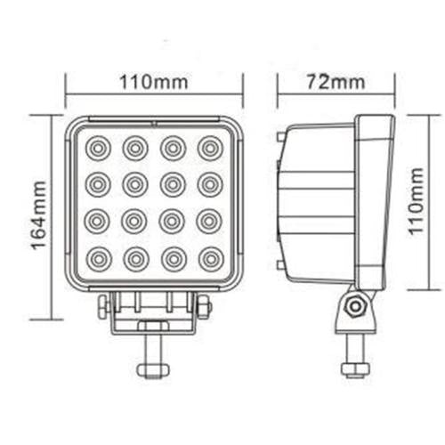 48 Watt Dual Voltage Square LED Work Light, 3300 Lumen LED GLOBAL LG860