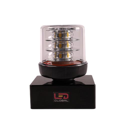 LED One Bolt Amber Warning Beacon With Clear Lens LED Global LG689