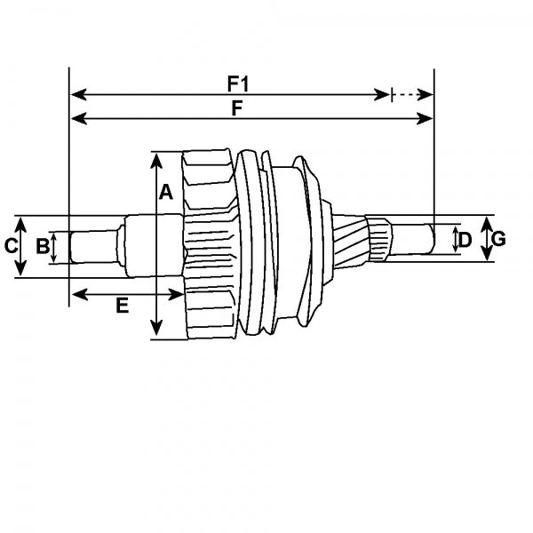 Starter Motor Clutch Assembly Drive Pinion Bendix HC-CARGO Replacing Bosch SDV3799 130317 - Mid-Ulster Rotating Electrics Ltd