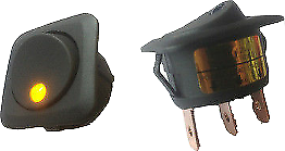 On Off Rocker Switch Amber Square Round Led 12V Car Dash Robinson K761 - Mid-Ulster Rotating Electrics Ltd