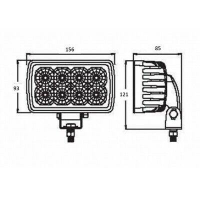 Adjustable Work Lamp Flood Light White Led 3000 Lumens 12V 28V Led