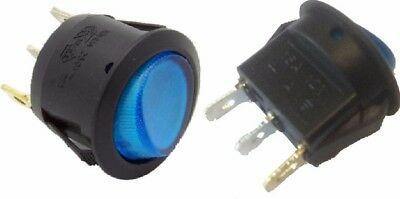 On Off Rocker Switch Blue Round Circular 12V K722 Robinson 180627 - Mid-Ulster Rotating Electrics Ltd