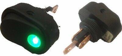 On Off Rocker Switch Green Spot Round Car Dash 12V Robinson K473Rs - Mid-Ulster Rotating Electrics Ltd