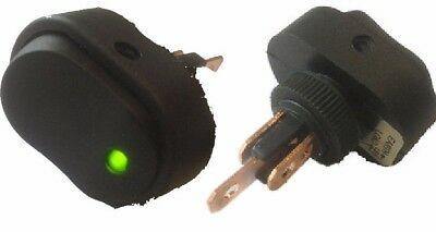 On Off Rocker Switch Green Led Round Car Dash 12V Robinson K473Led - Mid-Ulster Rotating Electrics Ltd