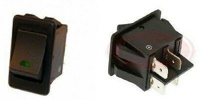 On Off Square Rocker Switch Green Led Rectangle 12V 1006G / Robinson K613 - Mid-Ulster Rotating Electrics Ltd