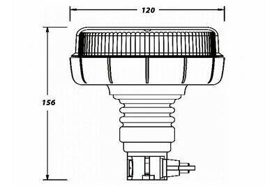 Mini Small Led Beacon Pole Mounted Amber Multi Function 12V 24V Maypole Mp4073 - Mid-Ulster Rotating Electrics Ltd