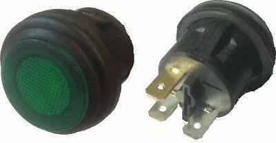 On Off Push Switch Latching 12V Green Illuminated Splashproof Seal Robinson K483 - Mid-Ulster Rotating Electrics Ltd