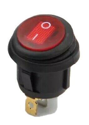 On/Off Rocker Switch Red Round Waterproof 12V Mure Sw.Wtr.1Red - Mid-Ulster Rotating Electrics Ltd