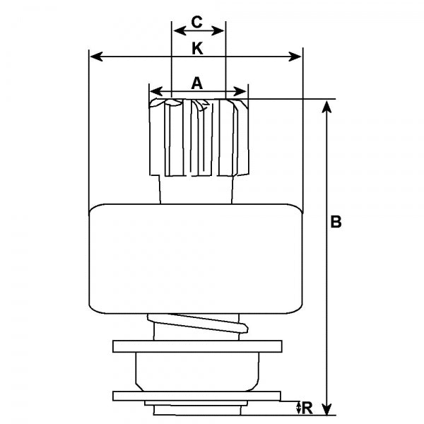 Starter Motor Drive Pinion Bendix Clutch Teeth HC-CARGO Replacing Bosch 10 Tooth 10 Spline SDV38107 231756 - Mid-Ulster Rotating Electrics Ltd