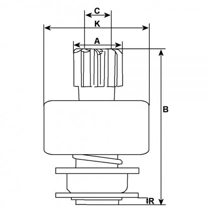 Starter Motor Drive Pinion Bendix Clutch Teeth HC-CARGO Replacing Bosch 10 Tooth 10 Spline SDV38107 231756 - Mid-Ulster Rotating Electrics Ltd