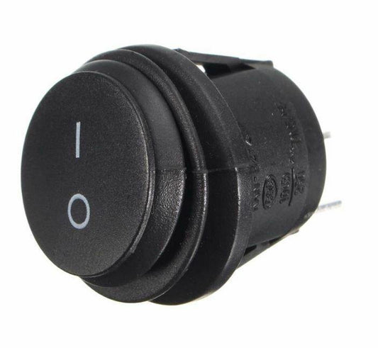 On/Off Rocker Switch 12V 24V Plain Round Circular Waterproof Mure Sw.Wtr.1Plain - Mid-Ulster Rotating Electrics Ltd