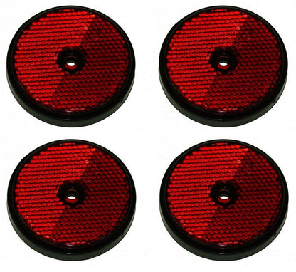 4 X Rear Red Reflector Screw Trailer Truck Horsebox Tractor Round Maypole Mp854B - Mid-Ulster Rotating Electrics Ltd