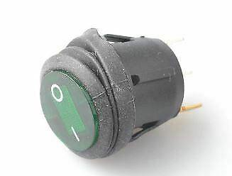 On Off Rocker Switch Green Round Waterproof 12V Mure Sw.Wtr.1Green - Mid-Ulster Rotating Electrics Ltd