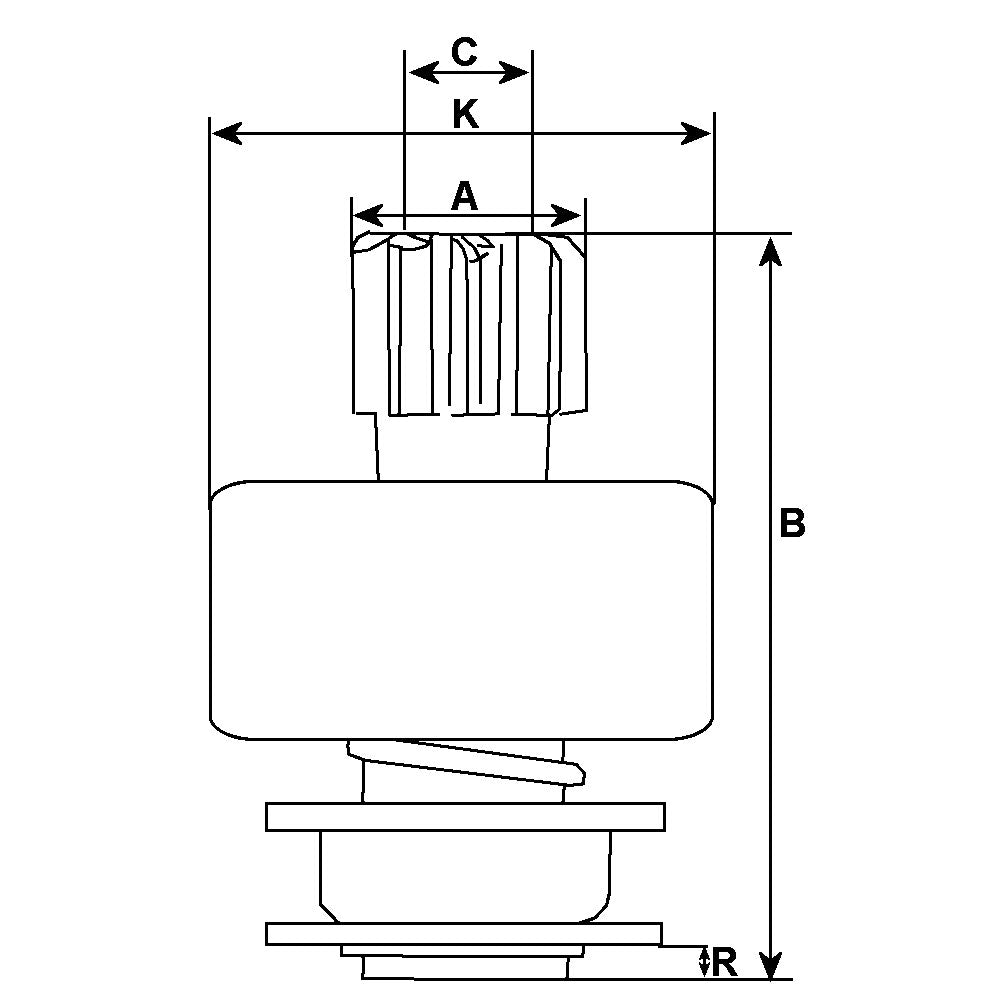 Starter Motor Drive Pinion Bendix Clutch Teeth HC-CARGO Replacing Bosch 9 Tooth 10 Spline SDV38181 139056 - Mid-Ulster Rotating Electrics Ltd