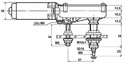 12v Window Wiper Motor with 85 Degree Wiper Angle Fits Massey Ferguson 42 Series Tractor QTP63268